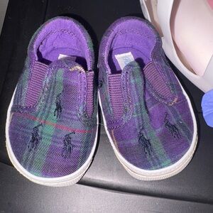 Plaid Kids Shoes - Purple